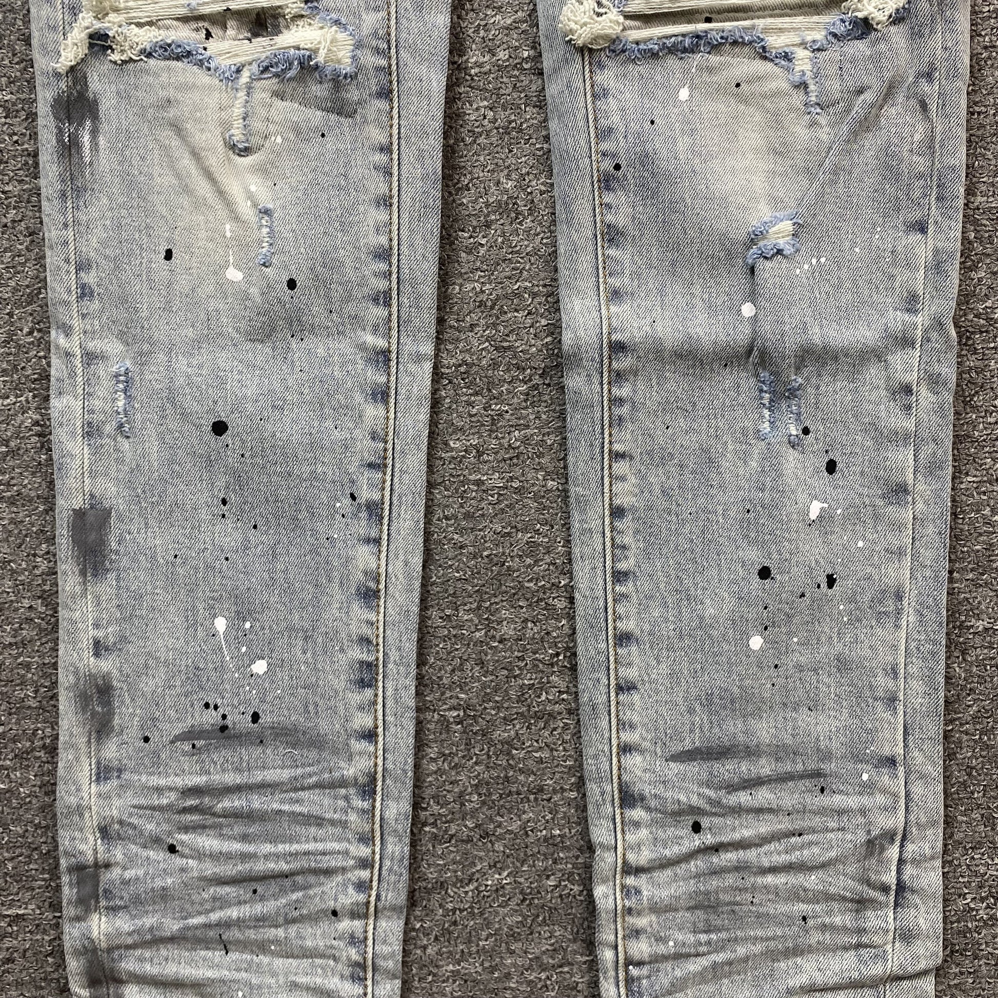 AMIRI M - 1 Painter Jeans Hoodie - Blue Unisex Streetwear Limited Edition - The AMIRI MX1 PAINTER JEANS BLUE - REPLICA combine luxury craftsmanship with raw streetwear aesthetics
