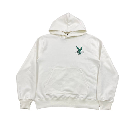 AMIRI Playboy Logo Hoodie Green - White Unisex Streetwear Limited Edition - The AMIRI PLAYBOY LOGO HOODIE WHITE GREEN - REPLICA is the perfect fusion of luxury