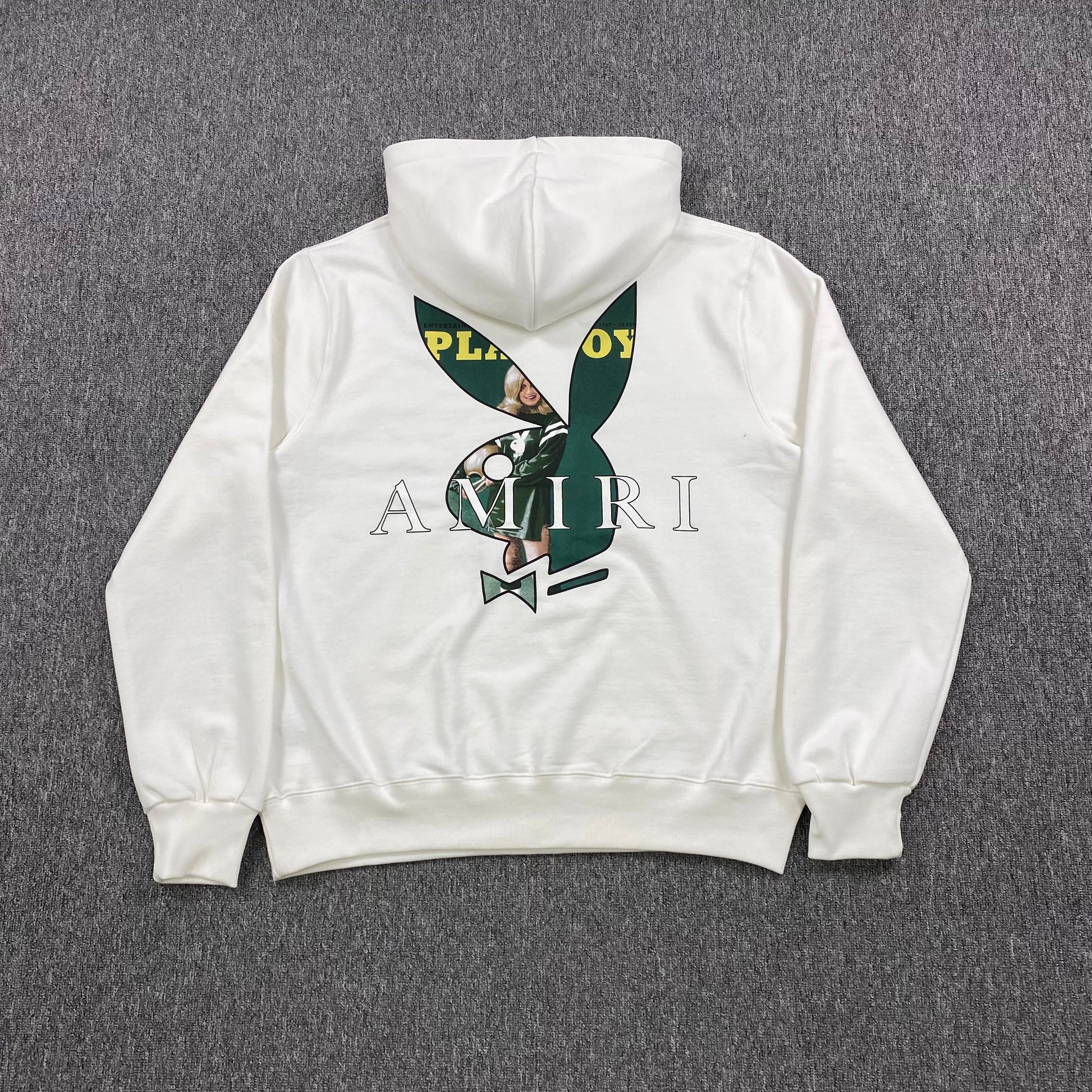 AMIRI Playboy Logo Hoodie Green - White Unisex Streetwear Limited Edition - The AMIRI PLAYBOY LOGO HOODIE WHITE GREEN - REPLICA is the perfect fusion of luxury
