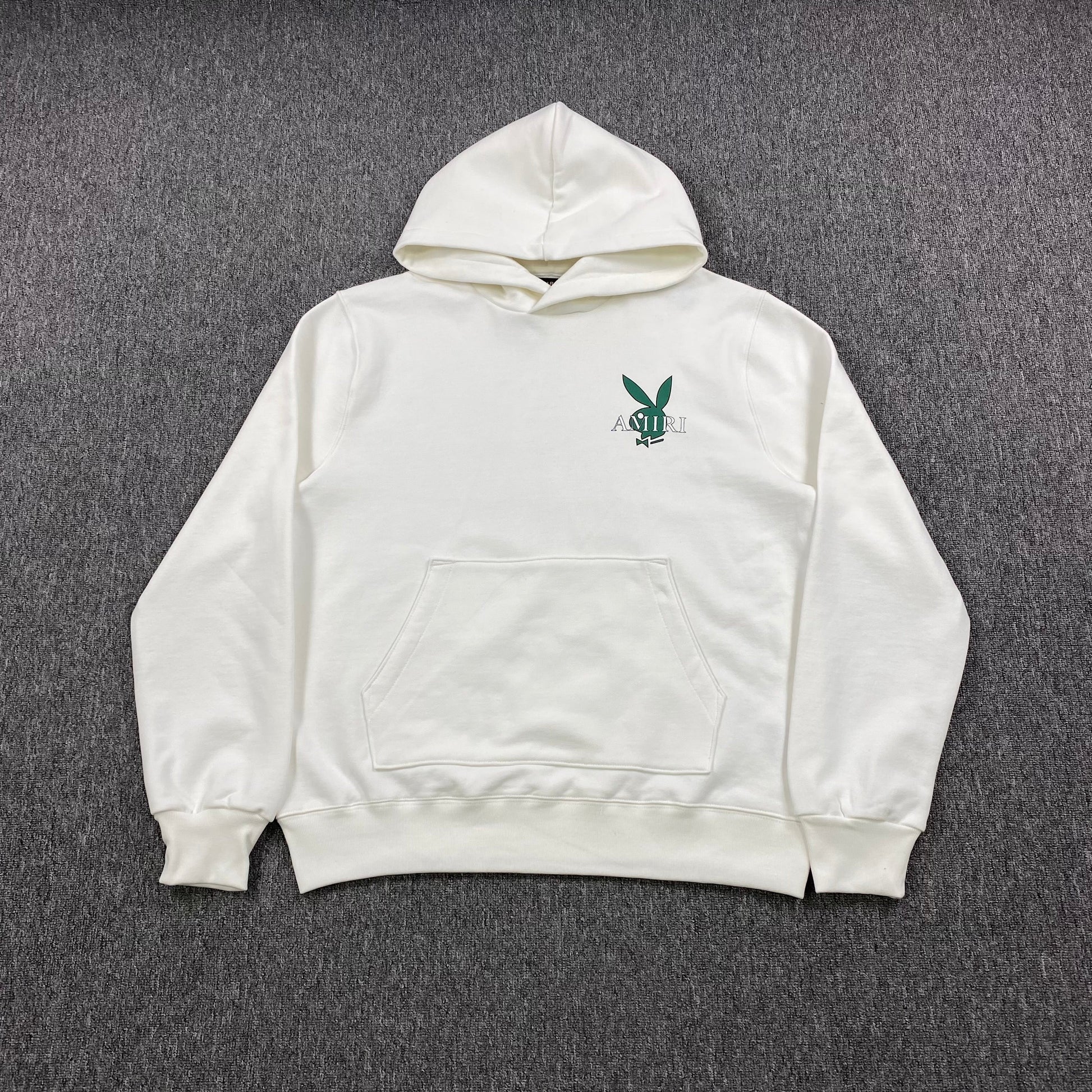 AMIRI Playboy Logo Hoodie Green - White Unisex Streetwear Limited Edition - The AMIRI PLAYBOY LOGO HOODIE WHITE GREEN - REPLICA is the perfect fusion of luxury