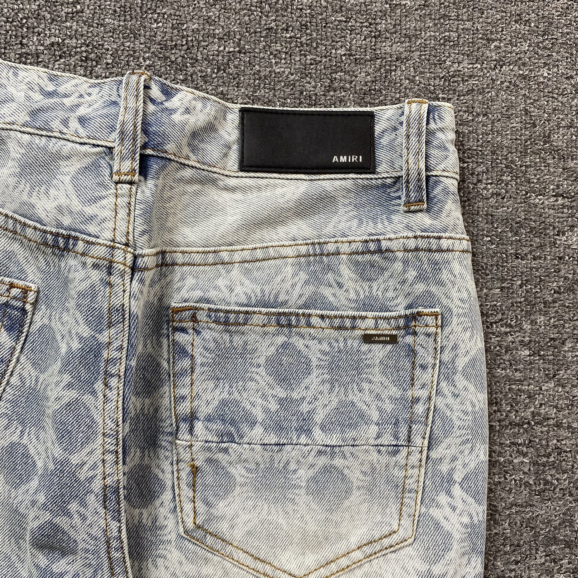 AMIRI Quad Jeans Hoodie - Blue Unisex Streetwear Limited Edition - The AMIRI QUAD JEANS BLUE - REPLICA embody high-end craftsmanship with a rebellious streetwear aesthetic