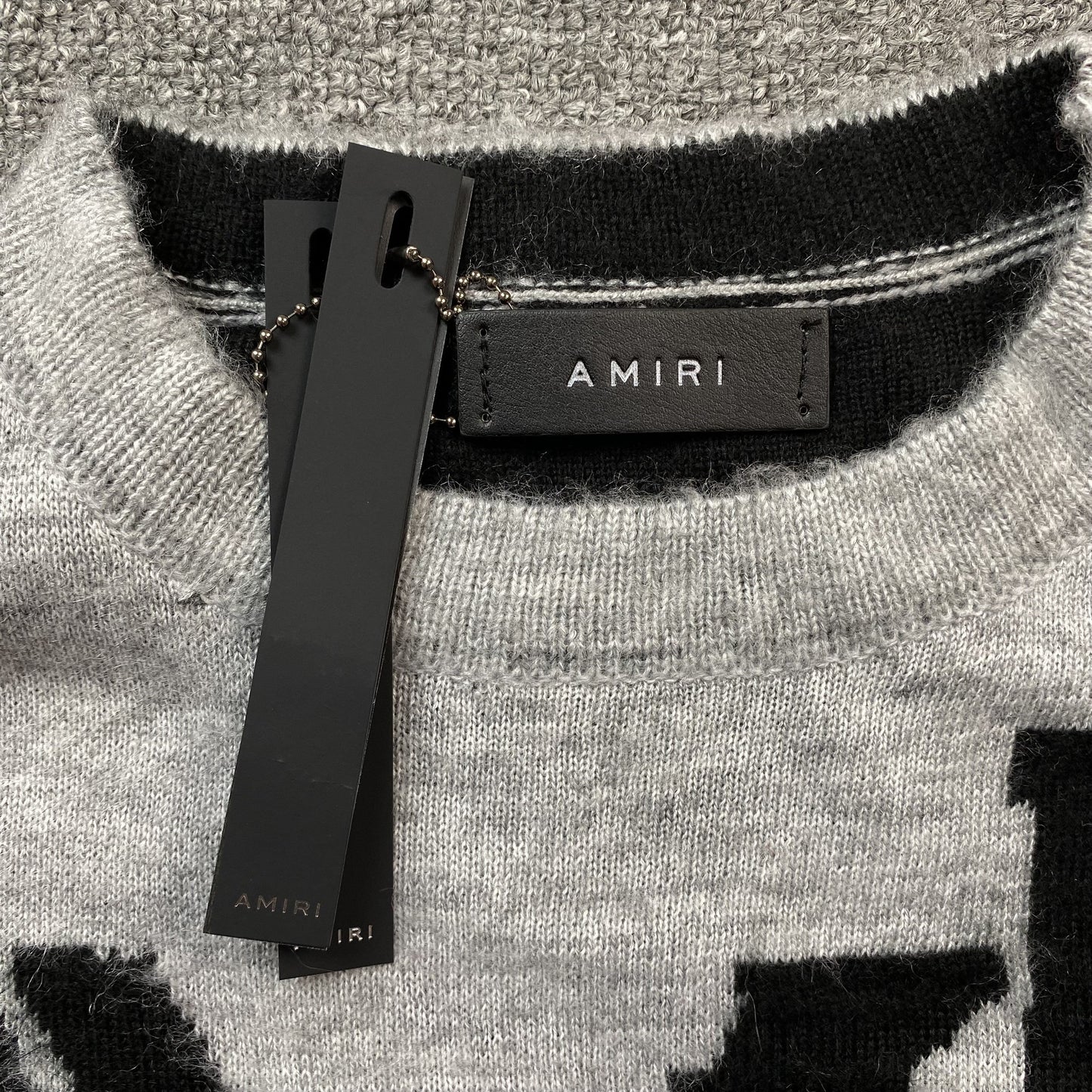 AMIRI Staggered Gradiant Crewneck Grey T-Shirt Unisex Streetwear Limited Edition - The AMIRI STAGGERED GRADIENT CREWNECK GREY - REPLICA combines luxury craftsmanship with bold streetwear aesthetics