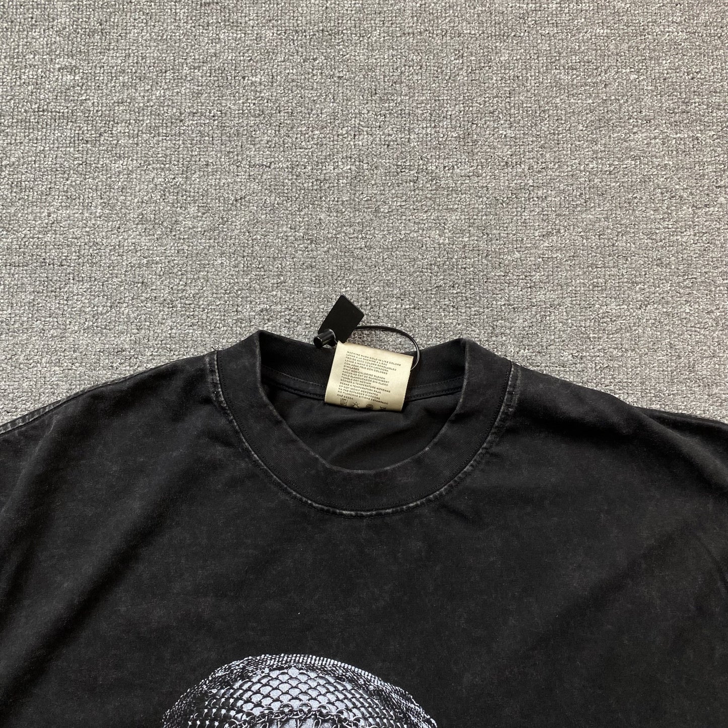 Camiseta gráfica vintage de A$AP Rocky gris oscuro