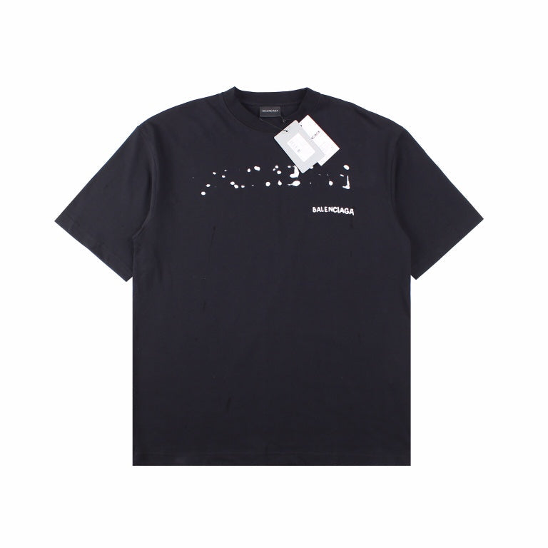 BALENCIAGA Distressed Logo T-shirt - Black Unisex Streetwear Limited Edition - The BALENCIAGA DISTRESSED LOGO T-SHIRT BLACK - REPLICA brings together luxury streetwear and grunge-inspired aesthetics