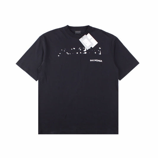 BALENCIAGA Distressed Logo T-shirt - Black Unisex Streetwear Limited Edition - The BALENCIAGA DISTRESSED LOGO T-SHIRT BLACK - REPLICA brings together luxury streetwear and grunge-inspired aesthetics