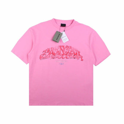 BALENCIAGA Graffiti T-shirt - Pink Unisex Streetwear Limited Edition - The BALENCIAGA GRAFFITI T-SHIRT PINK - REPLICA merges high-fashion streetwear with bold artistic expression ,