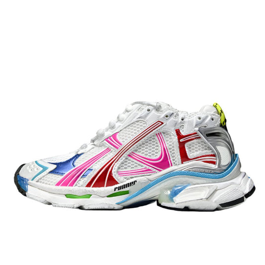 BALENCIAGA Runner - Multicolor - White Unisex Streetwear Limited Edition - The BALENCIAGA RUNNER x WHITE MULTICOLOR - REPLICA is a bold fusion of high-fashion aesthetics