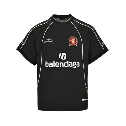 BALENCIAGA Soccer Logo T-shirt - Black Unisex Streetwear Limited Edition - The BALENCIAGA SOCCER LOGO T-SHIRT BLACK - REPLICA blends high-fashion aesthetics with sporty streetwear appeal