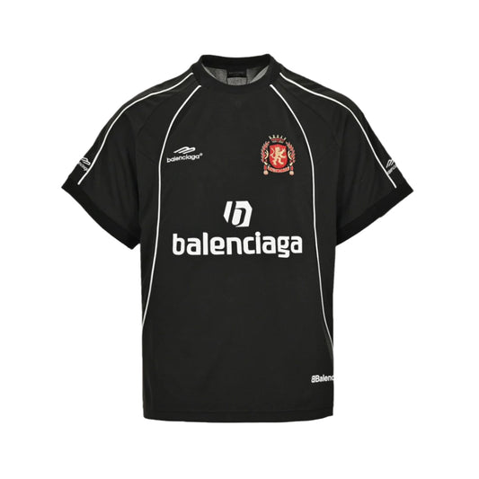 BALENCIAGA Soccer Logo T-shirt - Black Unisex Streetwear Limited Edition - The BALENCIAGA SOCCER LOGO T-SHIRT BLACK - REPLICA blends high-fashion aesthetics with sporty streetwear appeal