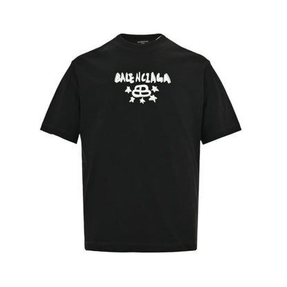 BALENCIAGA Star Graphic T-shirt - Black Unisex Streetwear Limited Edition - The BALENCIAGA STAR GRAPHIC T-SHIRT BLACK - REPLICA combines luxury streetwear aesthetics with bold graphic