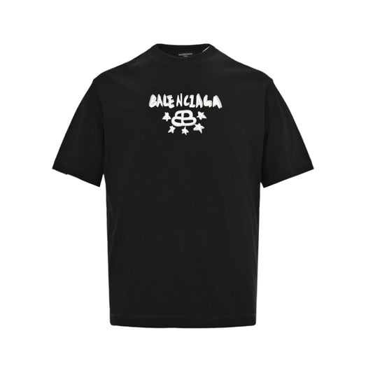 BALENCIAGA Star Graphic T-shirt - Black Unisex Streetwear Limited Edition - The BALENCIAGA STAR GRAPHIC T-SHIRT BLACK - REPLICA combines luxury streetwear aesthetics with bold graphic