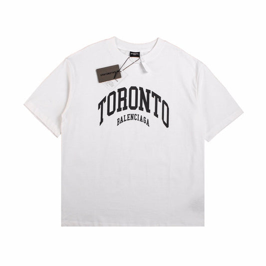 BALENCIAGA Toronto Logo T-shirt - White Unisex Streetwear Limited Edition - The BALENCIAGA TORONTO LOGO T-SHIRT WHITE - REPLICA merges luxury fashion with urban city pride