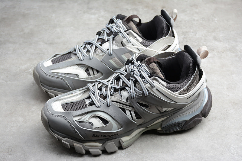 BALENCIAGA Track - Grey - Black Unisex Streetwear Limited Edition - The BALENCIAGA TRACK x GREY BLACK - REPLICA is the perfect blend of high-fashion design