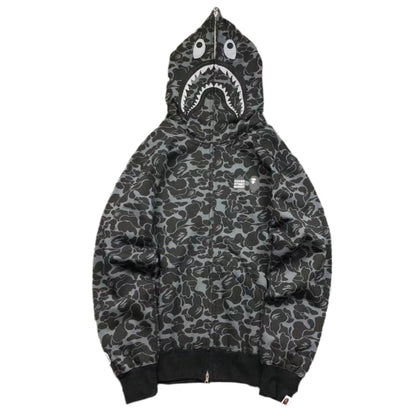 BAPE - Dover Street Market Special Camo Shark Full Zip Hoodie - Black Unisex Streetwear Limited Edition