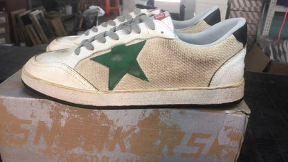 Ball Star Sneakers In Leather And Mesh With Heel Tab - Black Unisex Streetwear Limited Edition