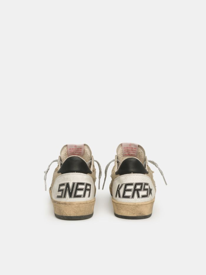 Ball Star Sneakers In Leather And Mesh With Heel Tab - Black Unisex Streetwear Limited Edition