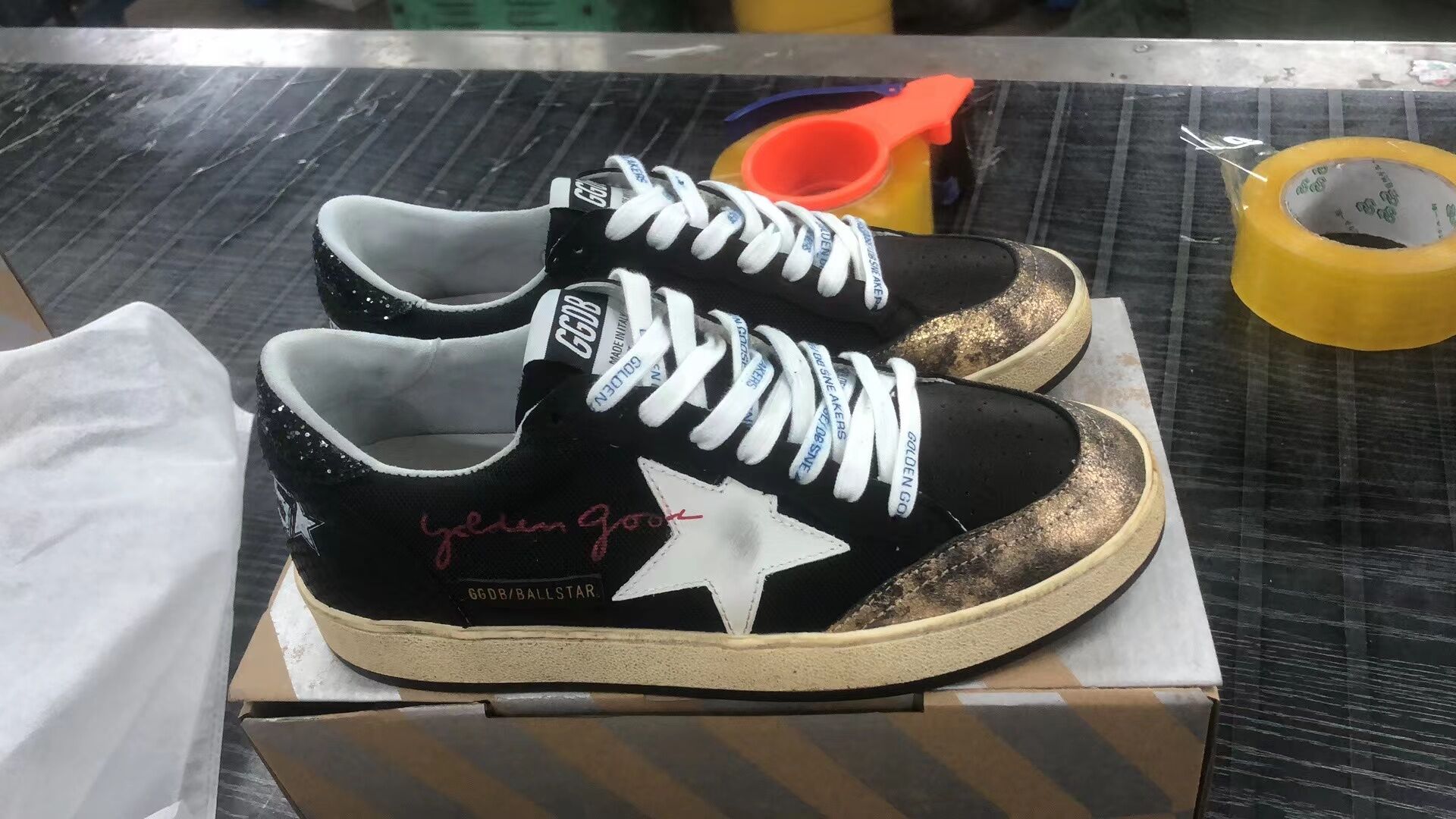 Canvas Ball Star Sneakers With Platinum-colored Star - Black Unisex Streetwear Limited Edition