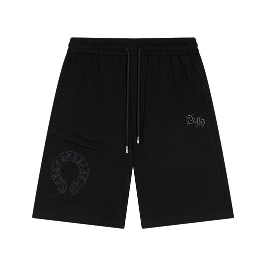 CHROME Hearts Horse Shoe Logo Shorts - Black Unisex Streetwear Limited Edition