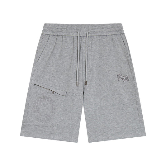CHROME Hearts Horse Shoe Logo Shorts - Grey Unisex Streetwear Limited Edition