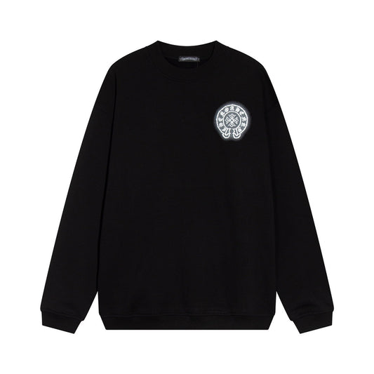 CHROME Hearts Horse Shoe Logo Sweatshirt - Black Unisex Streetwear Limited Edition
