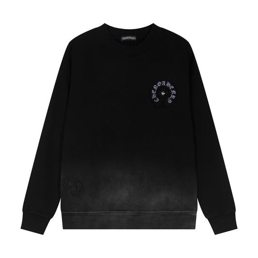 CHROME Hearts Horse Shoe Logo Sweatshirt Gradient - Black Unisex Streetwear Limited Edition