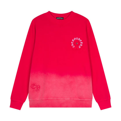 CHROME Hearts Horse Shoe Logo Sweatshirt Gradient - Red Unisex Streetwear Limited Edition