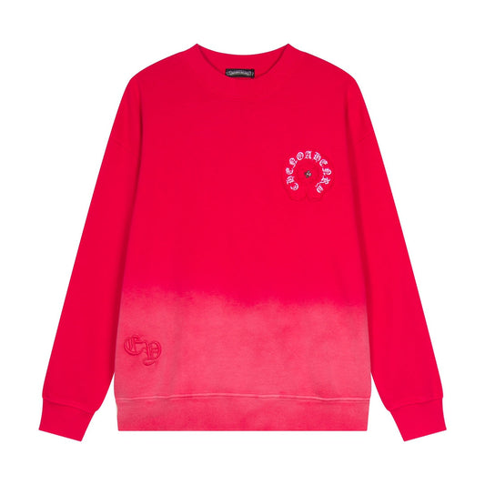 CHROME Hearts Horse Shoe Logo Sweatshirt Gradient - Red Unisex Streetwear Limited Edition