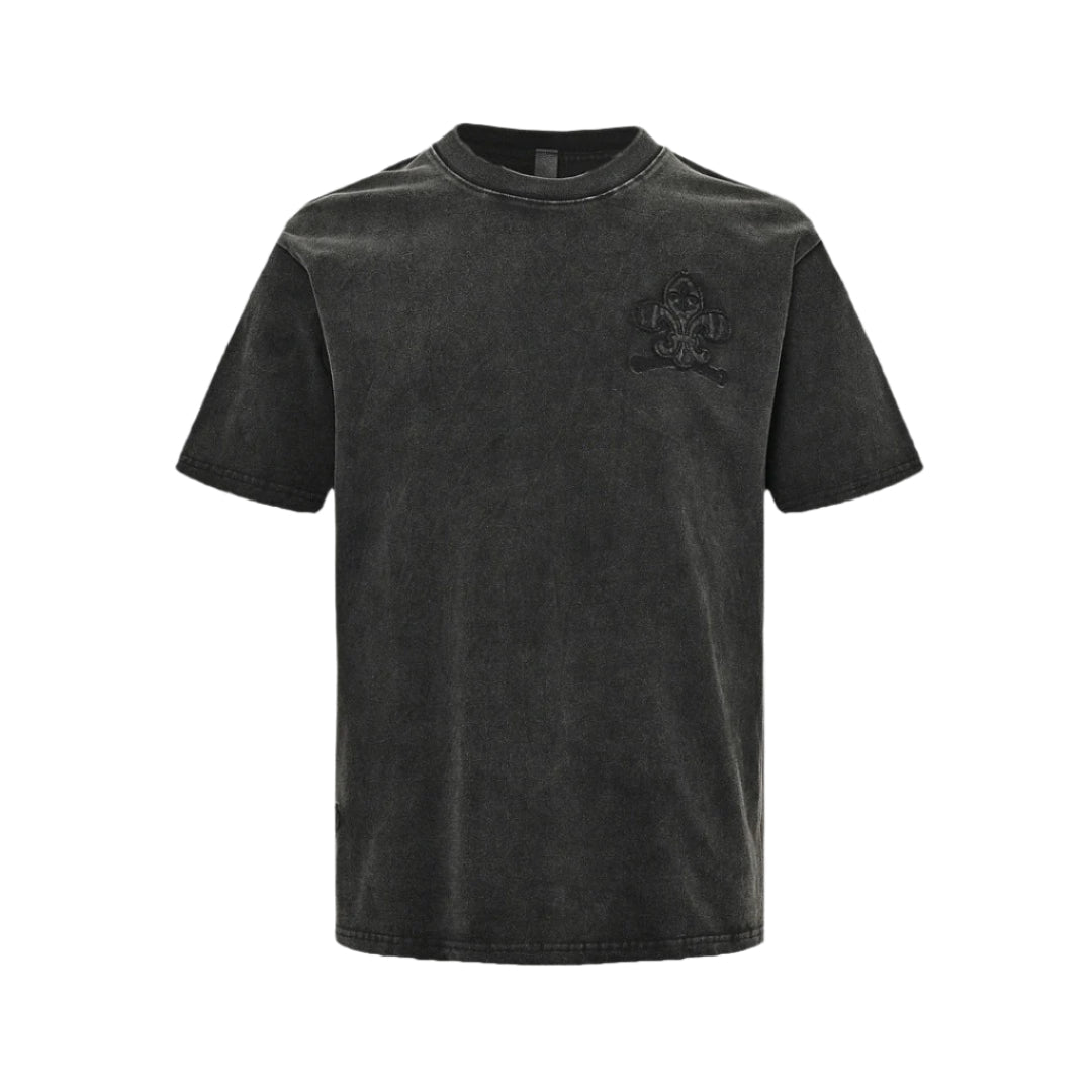 CHROME Hearts Vintage Washed T-shirt Dark - Grey Unisex Streetwear Limited Edition - The CHROME HEARTS VINTAGE WASHED T-SHIRT DARK GREY - REPLICA blends luxury streetwear with a