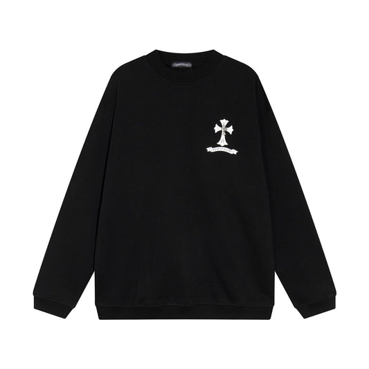 CHROME Hearts White Cross Sweatshirt - Black Unisex Streetwear Limited Edition