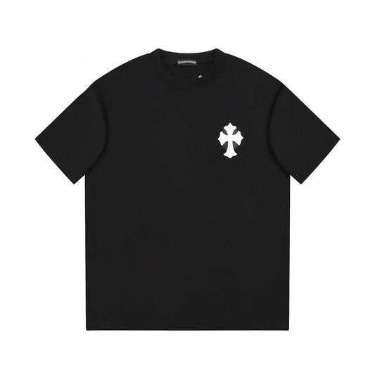 CHROME Hearts White Cross T-shirt - Black Unisex Streetwear Limited Edition