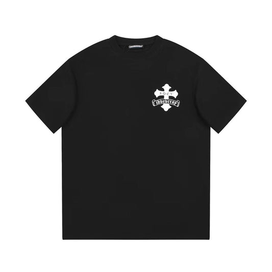 CHROME Hearts White Double Cross T-shirt - Black Unisex Streetwear Limited Edition