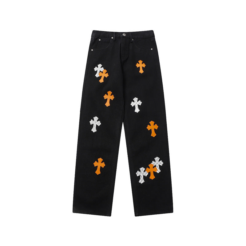 CH Crow Hearts Jeans - Red Unisex Streetwear Limited Edition - Step into bold luxury with the CH Crow Hearts Jeans Replica Collection , a striking