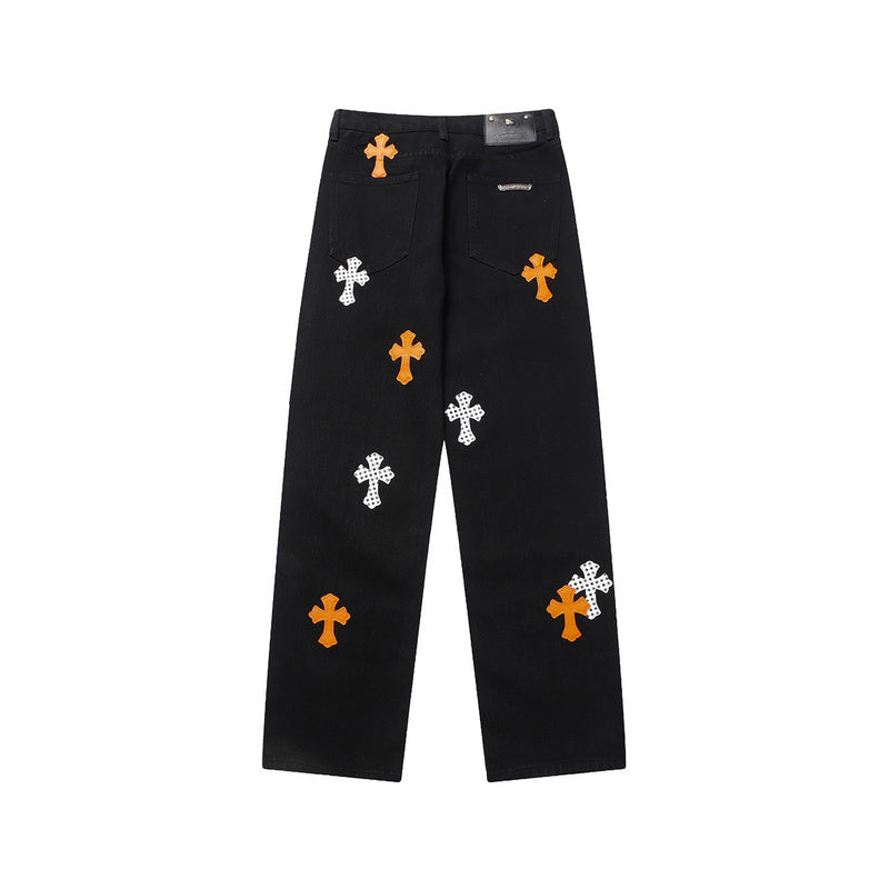 CH Crow Hearts Jeans - Red Unisex Streetwear Limited Edition - Step into bold luxury with the CH Crow Hearts Jeans Replica Collection , a striking