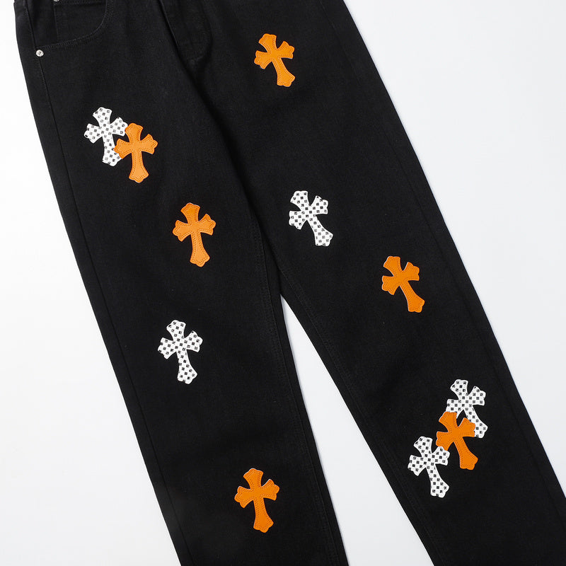 CH Crow Hearts Jeans - Red Unisex Streetwear Limited Edition - Step into bold luxury with the CH Crow Hearts Jeans Replica Collection , a striking