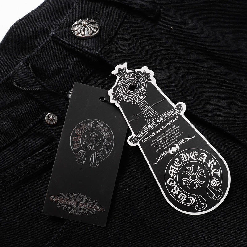 CH Crow Hearts Jeans - Red Unisex Streetwear Limited Edition - Step into bold luxury with the CH Crow Hearts Jeans Replica Collection , a striking