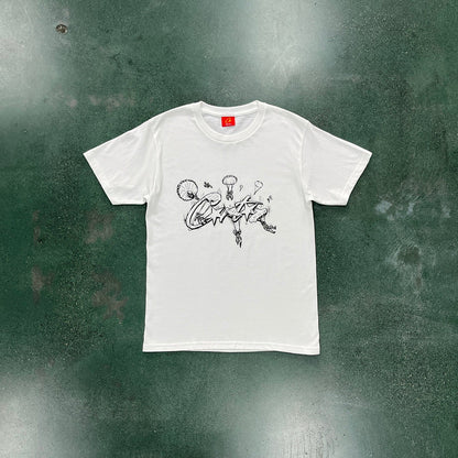 CORTEIZ Allstarz Skydiver Tee T-Shirt - White Unisex Streetwear Limited Edition - The CORTEIZ ALLSTARZ SKYDIVER TEE WHITE - REPLICA combines bold graphics with sleek streetwear style.