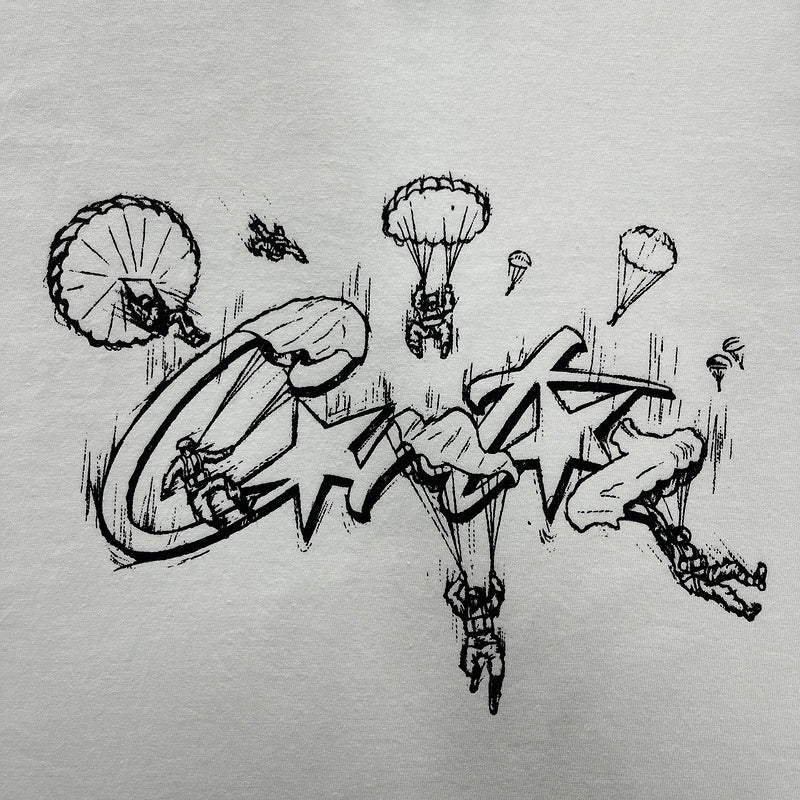CORTEIZ Allstarz Skydiver Tee T-Shirt - White Unisex Streetwear Limited Edition - The CORTEIZ ALLSTARZ SKYDIVER TEE WHITE - REPLICA combines bold graphics with sleek streetwear style.