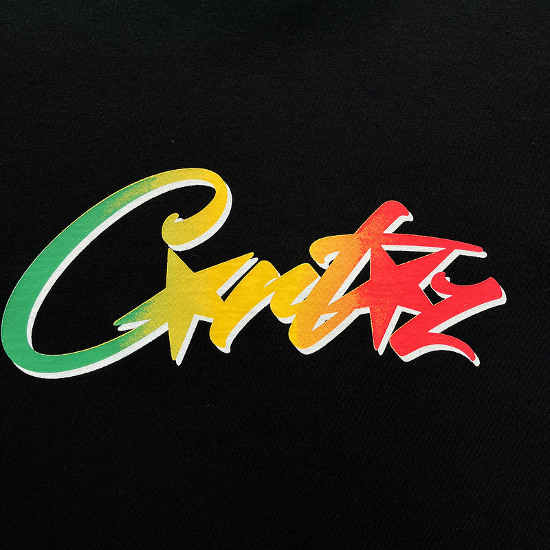CORTEIZ Allstarz T-shirt Rasta Gradient - Black Unisex Streetwear Limited Edition - The CORTEIZ ALLSTARZ T-SHIRT BLACK RASTA GRADIENT - REPLICA combines minimalist style with bold visual