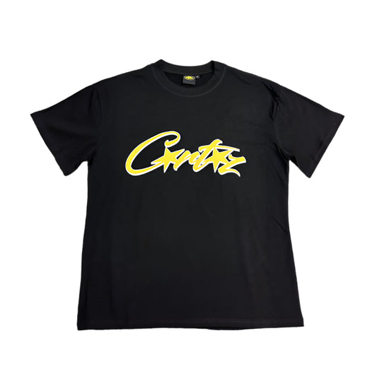 CORTEIZ Allstarz Tee Gold T-Shirt - Black Unisex Streetwear Limited Edition - The CORTEIZ ALLSTARZ TEE BLACK GOLD - REPLICA is a bold fusion of luxury and