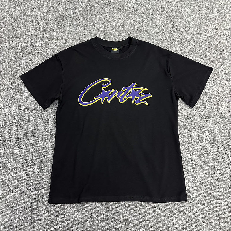 CORTEIZ Allstarz Tee Purple T-Shirt - Black Unisex Streetwear Limited Edition - The CORTEIZ ALLSTARZ TEE BLACK PURPLE - REPLICA combines bold streetwear aesthetics with premium comfort.