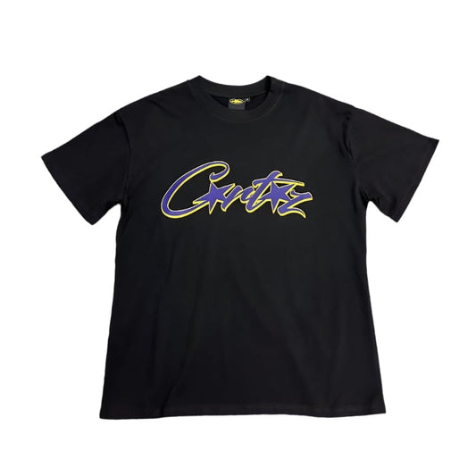 CORTEIZ Allstarz Tee Purple T-Shirt - Black Unisex Streetwear Limited Edition - The CORTEIZ ALLSTARZ TEE BLACK PURPLE - REPLICA combines bold streetwear aesthetics with premium comfort.