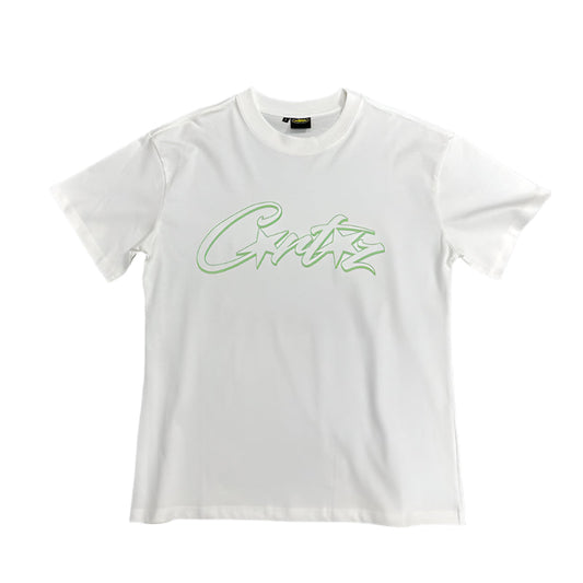 CORTEIZ Allstarz Tee Green T-Shirt - White Unisex Streetwear Limited Edition - The CORTEIZ ALLSTARZ TEE WHITE GREEN - REPLICA combines sleek minimalism with bold streetwear vibes.