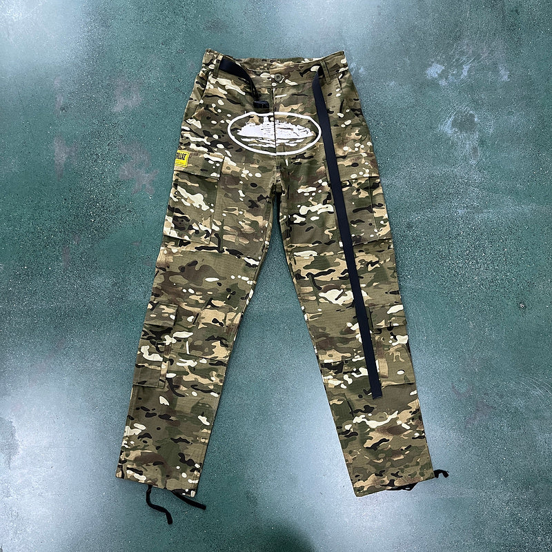 CORTEIZ Cargo Pants Camo Unisex Streetwear Limited Edition - The CORTEIZ CARGO PANTS CAMO - REPLICA blend rugged utility with bold streetwear appeal. Designed