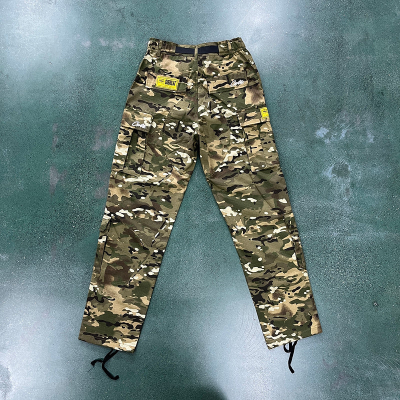 CORTEIZ Cargo Pants Camo Unisex Streetwear Limited Edition - The CORTEIZ CARGO PANTS CAMO - REPLICA blend rugged utility with bold streetwear appeal. Designed