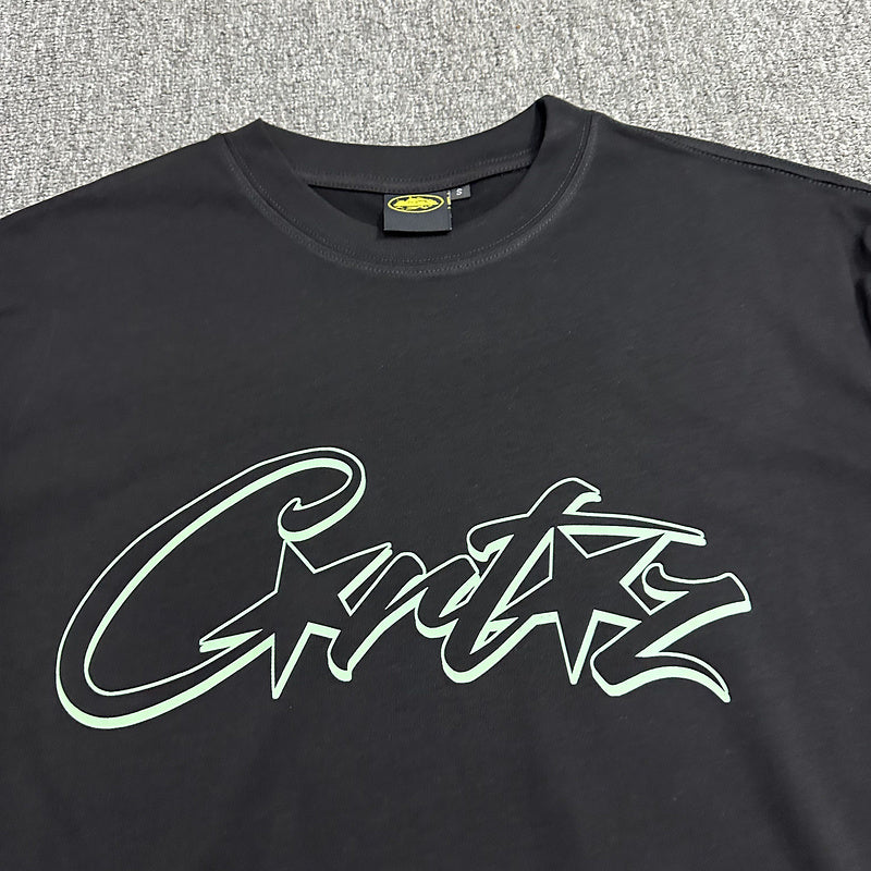 CORTEIZ Allstarz Tee T-Shirt - Black Unisex Streetwear Limited Edition - The CORTEIZ CHROME ALLSTARZ TEE BLACK - REPLICA blends bold streetwear energy with a sleek,