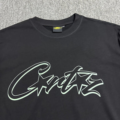 CORTEIZ Allstarz Tee T-Shirt - Black Unisex Streetwear Limited Edition - The CORTEIZ CHROME ALLSTARZ TEE BLACK - REPLICA blends bold streetwear energy with a sleek,