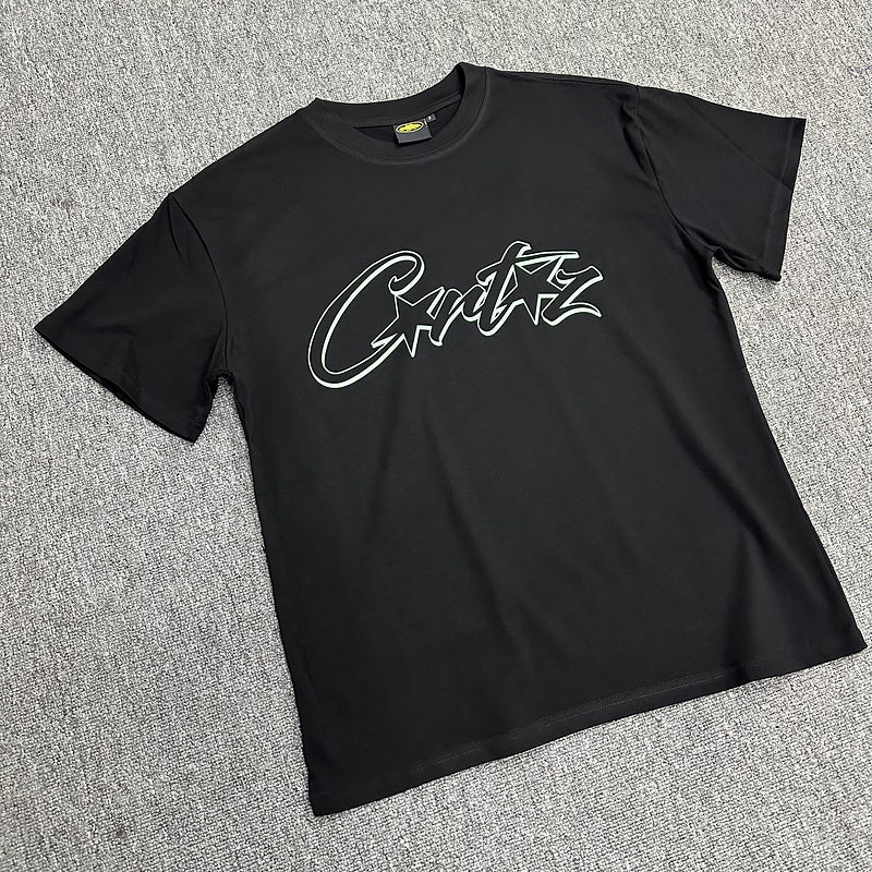 CORTEIZ Allstarz Tee T-Shirt - Black Unisex Streetwear Limited Edition - The CORTEIZ CHROME ALLSTARZ TEE BLACK - REPLICA blends bold streetwear energy with a sleek,