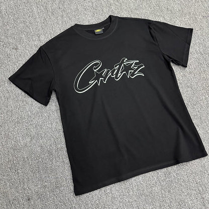 CORTEIZ Allstarz Tee T-Shirt - Black Unisex Streetwear Limited Edition - The CORTEIZ CHROME ALLSTARZ TEE BLACK - REPLICA blends bold streetwear energy with a sleek,