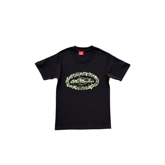 CORTEIZ Grass Round Tee T-Shirt - Black Unisex Streetwear Limited Edition - The CORTEIZ GRASS ROUND TEE BLACK - REPLICA merges sleek simplicity with bold streetwear aesthetics.