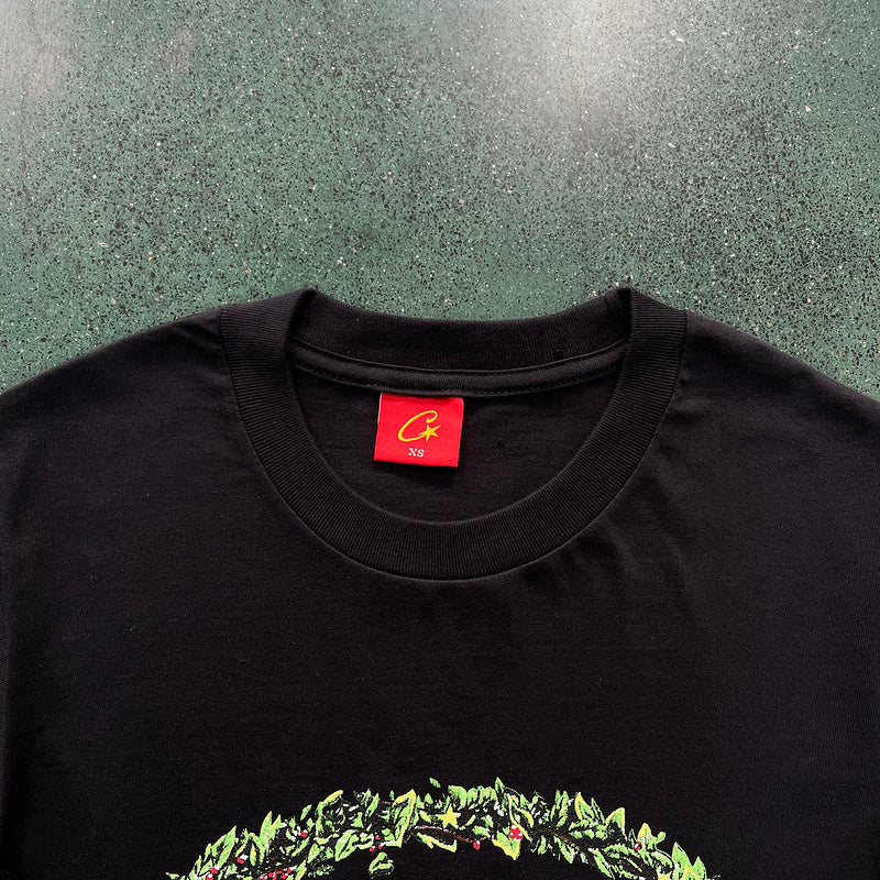 CORTEIZ Grass Round Tee T-Shirt - Black Unisex Streetwear Limited Edition - The CORTEIZ GRASS ROUND TEE BLACK - REPLICA merges sleek simplicity with bold streetwear aesthetics.